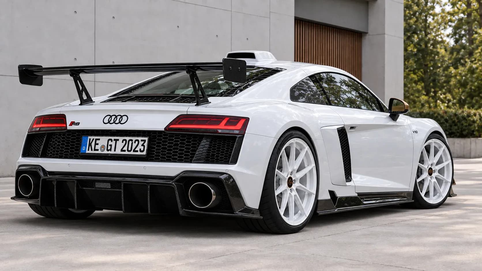 2024 Audi R8 with EW-P-FF-008 wheel, rear right 45 view