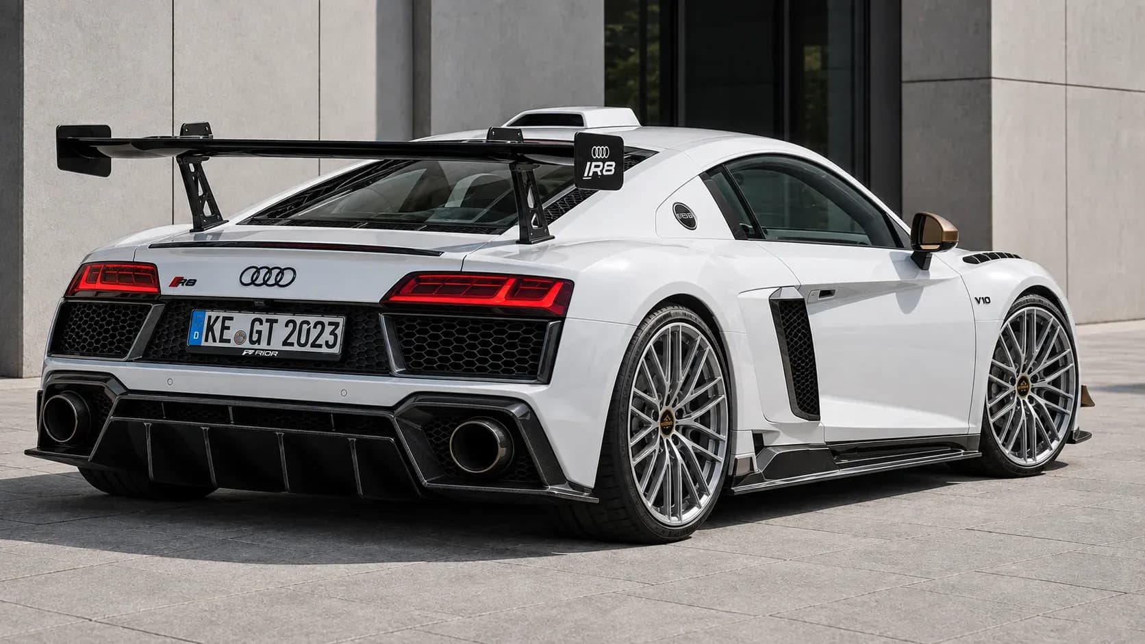 2024 Audi R8 with EW-P-FF-009 wheel, rear right 45 view