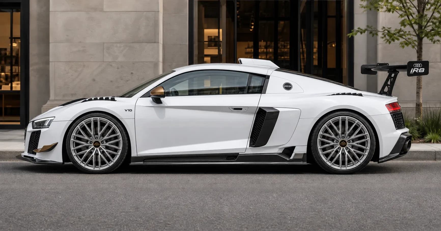 2024 Audi R8 with EW-P-FF-009 wheel, side profile view