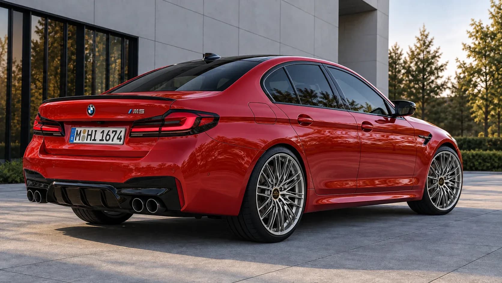 2021 BMW M5 with EW-P-FF-009 wheel, rear right 45 view