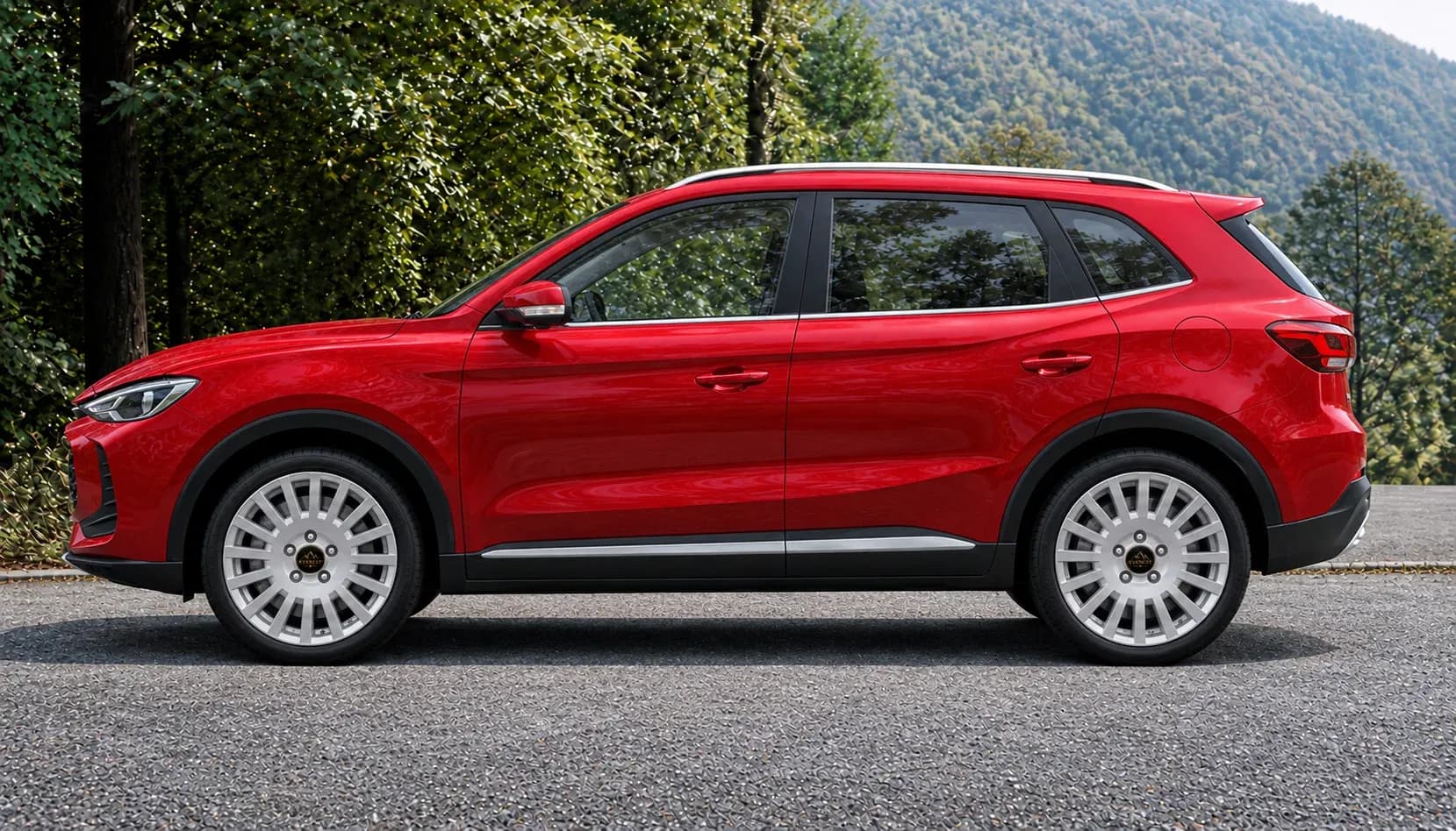 2025 MG ZS with EW-P-FF-010 wheel, side profile view