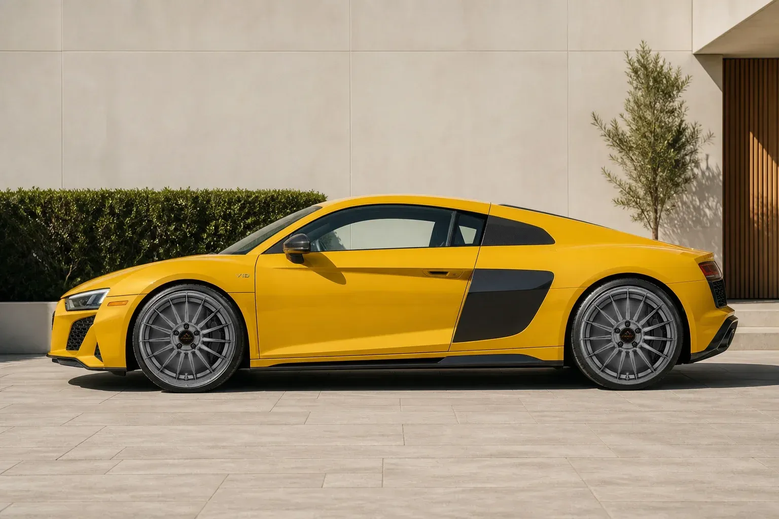 2024 Audi R8 with EW-P-FF-012 wheel, side profile view