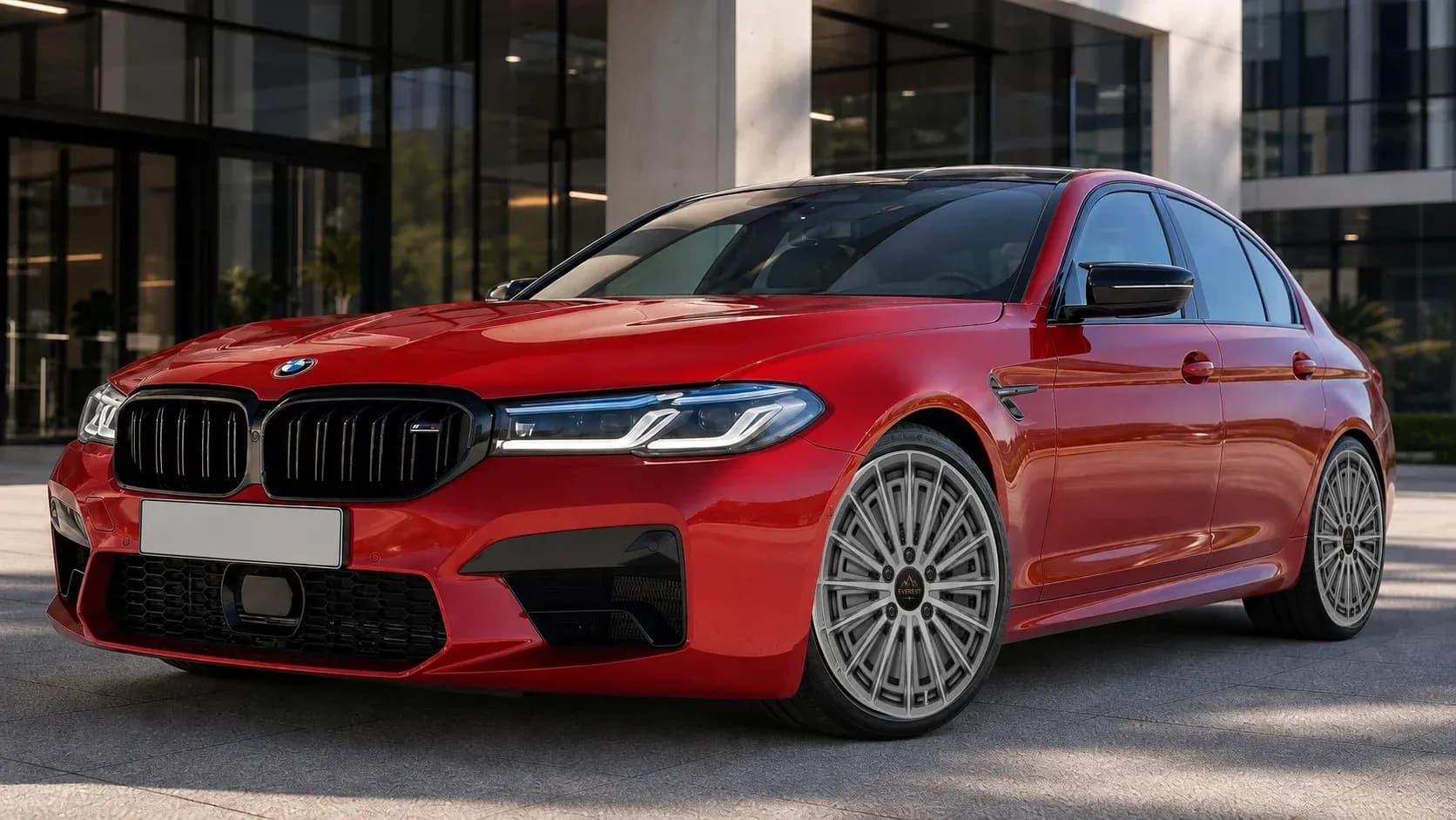 2021 BMW M5 with EW-P-FF-013 wheel, front right 45 view
