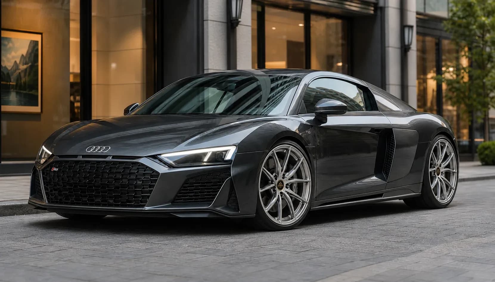 2024 Audi R8 with EW-P-FF-014 wheel, front right 45 view
