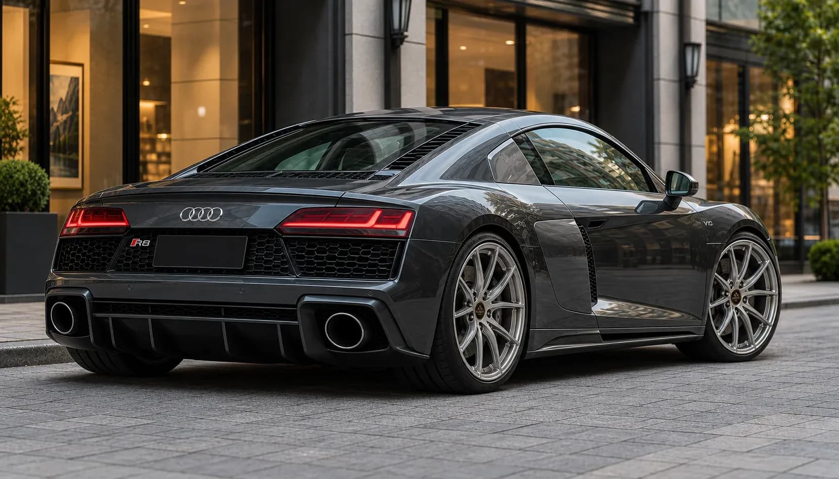 2024 Audi R8 with EW-P-FF-014 wheel, rear right 45 view