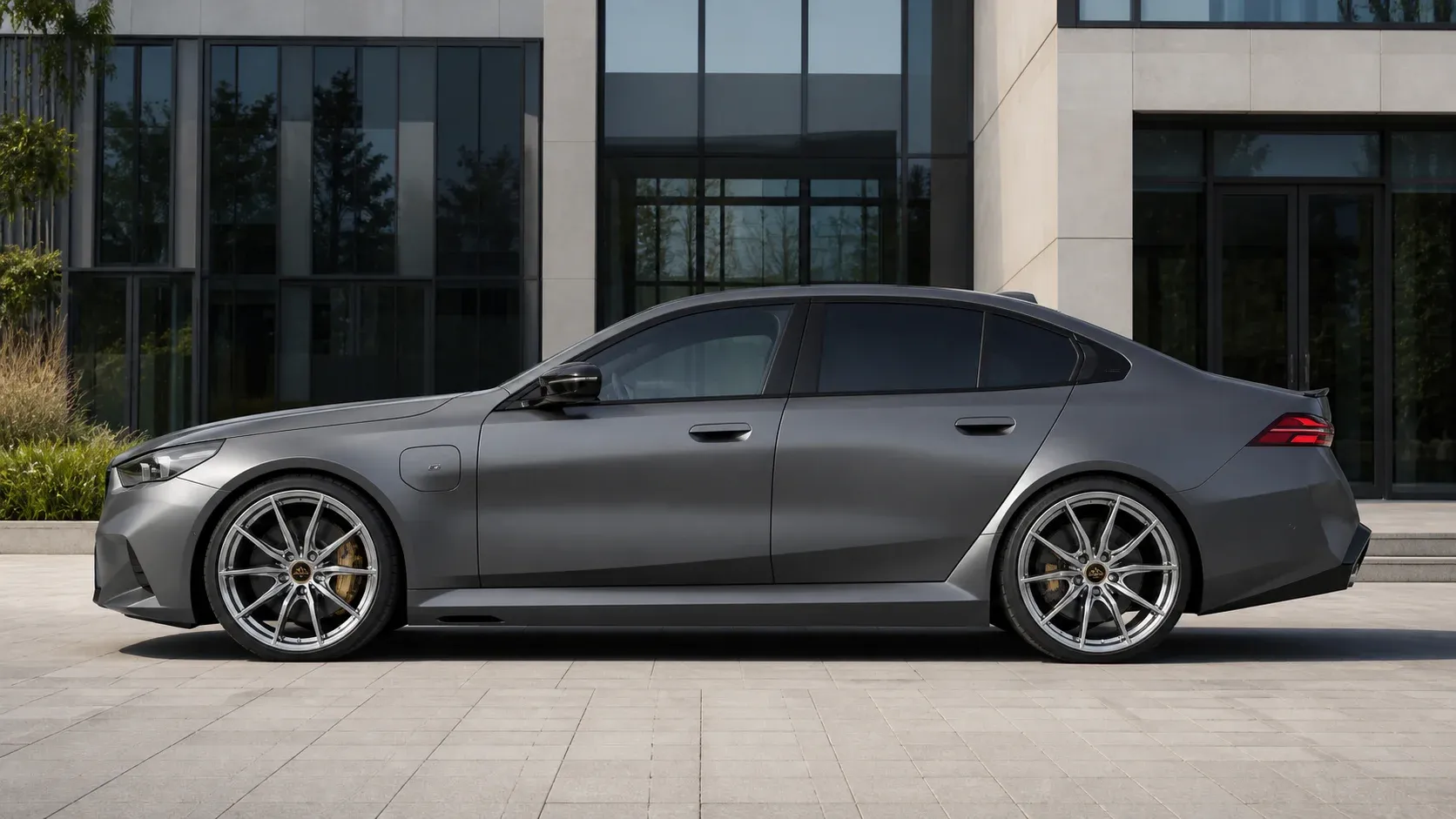 2021 BMW M5 with EW-P-FF-014 wheel, side profile view