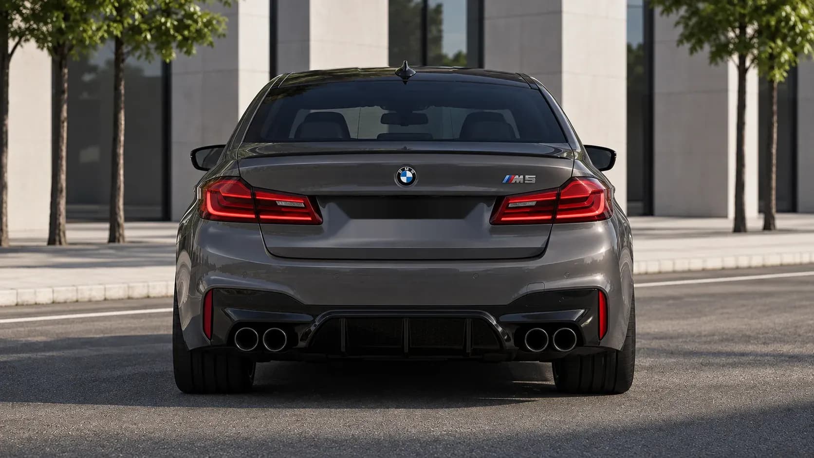 2018 BMW M5 with EW-P-MF-001 wheel, rear 0 view