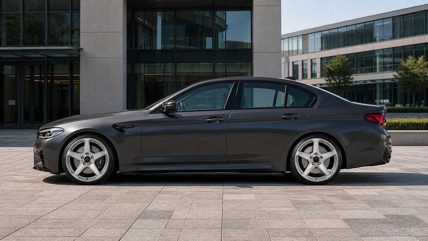 2021 BMW M5 with EW-P-MF-002 wheel, side profile view