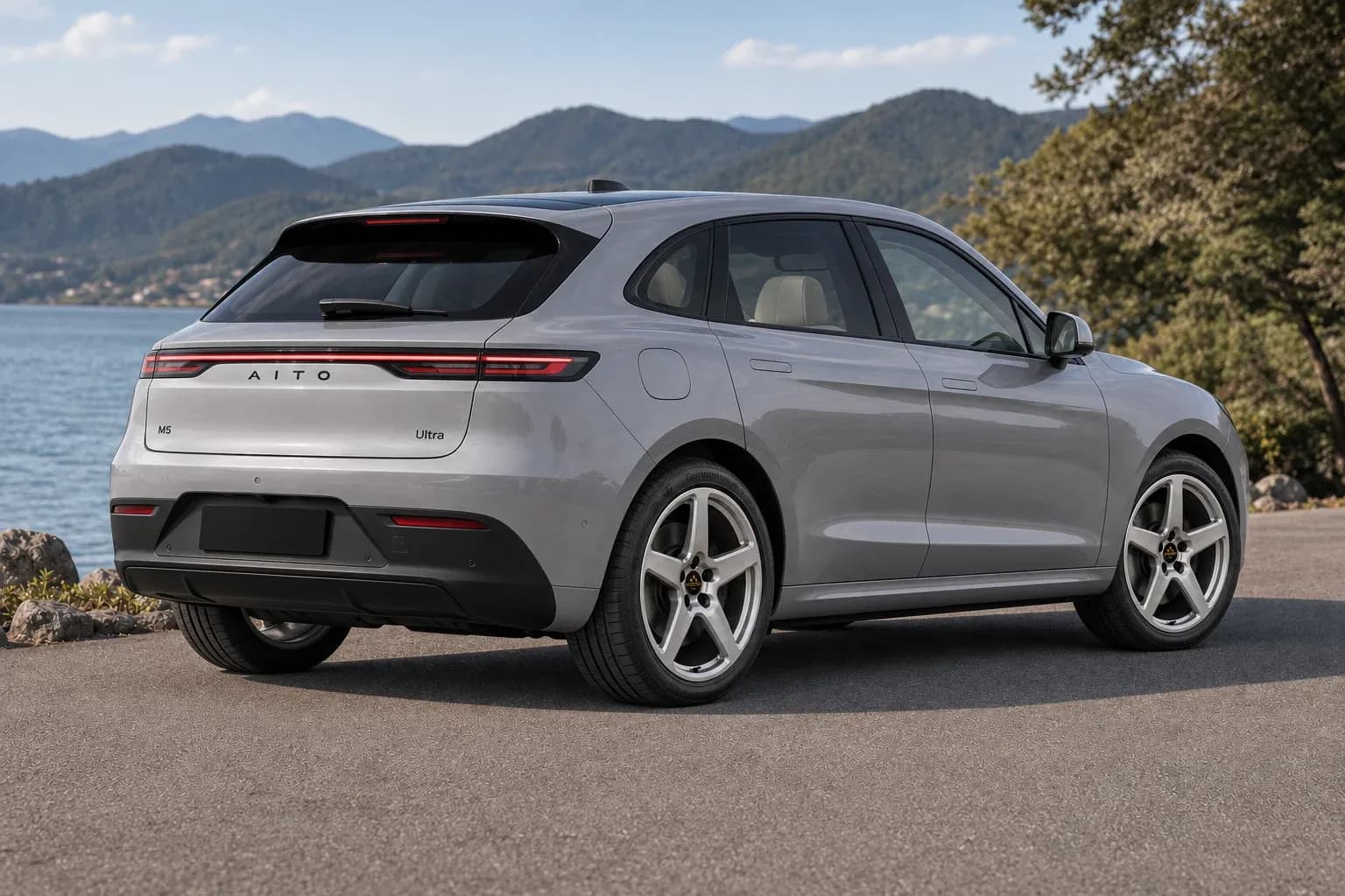 2025 Aito M5 Ultra with EW-P-MF-004 wheel, rear right 45 view