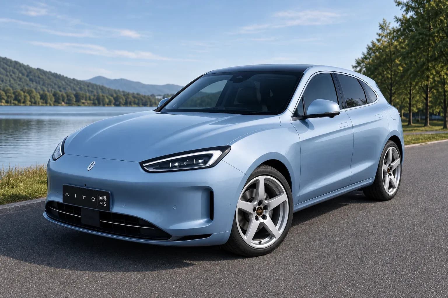 2022 Aito M5 with EW-P-MF-004 wheel, front right 45 view