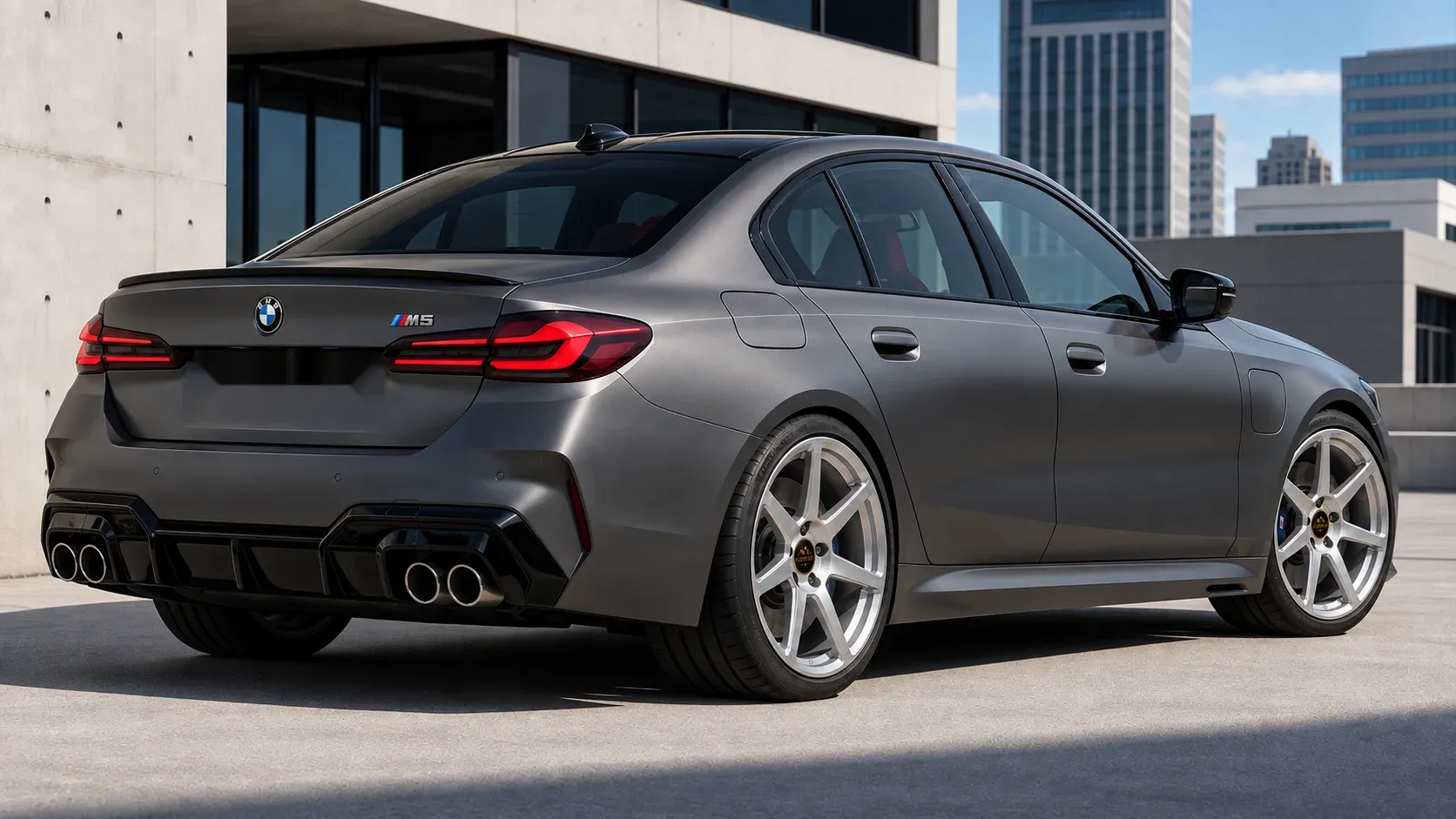 2018 BMW M5 with EW-P-MF-005 wheel, rear right 45 view