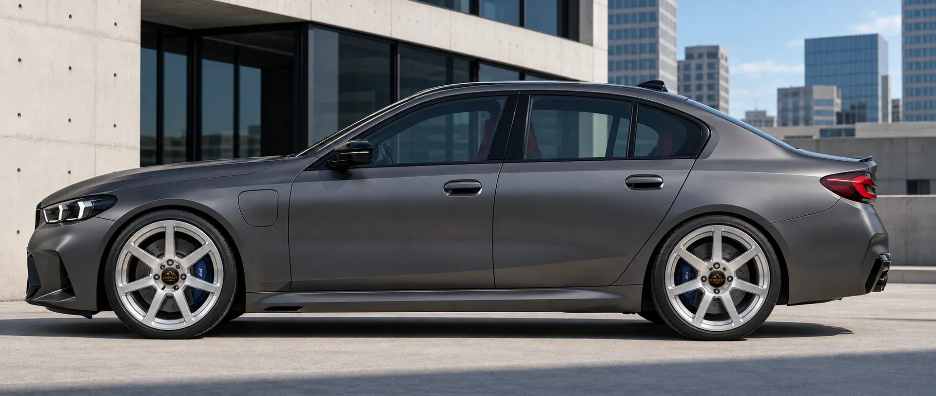 2018 BMW M5 with EW-P-MF-005 wheel, side profile view
