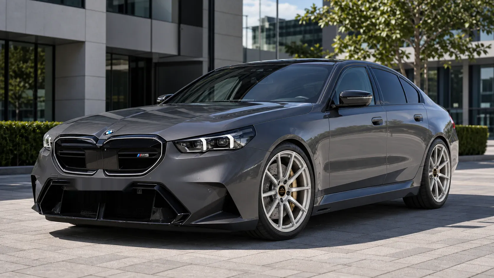 2018 BMW M5 with EW-P-MF-006 wheel, front right 45 view