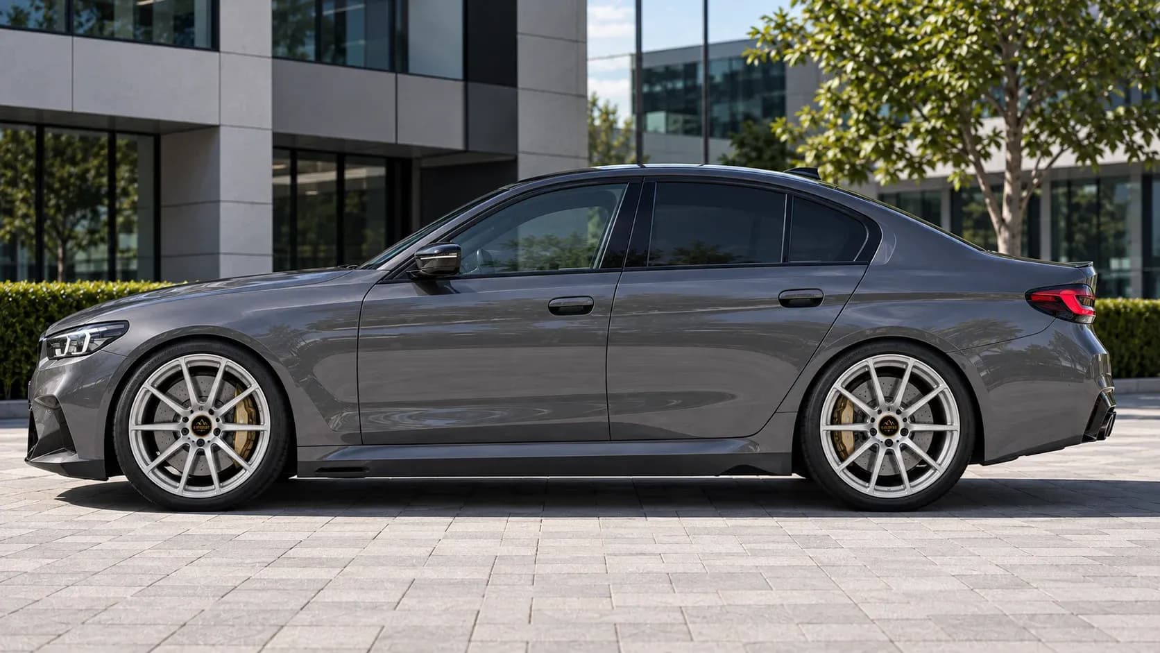 2018 BMW M5 with EW-P-MF-006 wheel, side profile view