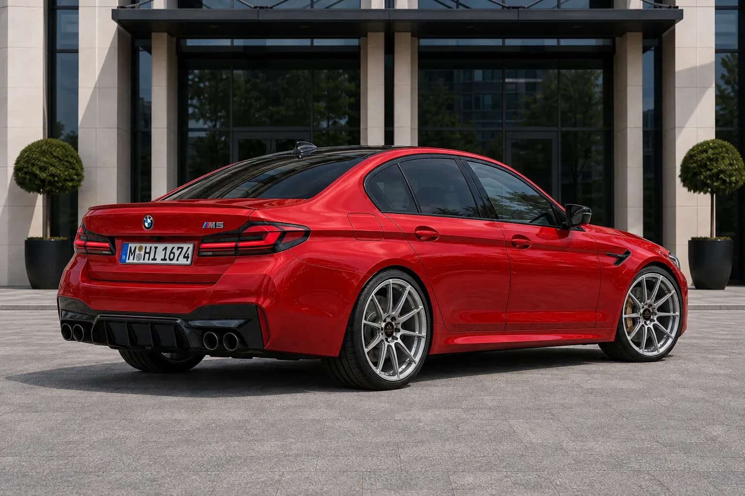2021 BMW M5 with EW-P-MF-012 wheel, rear right 45 view