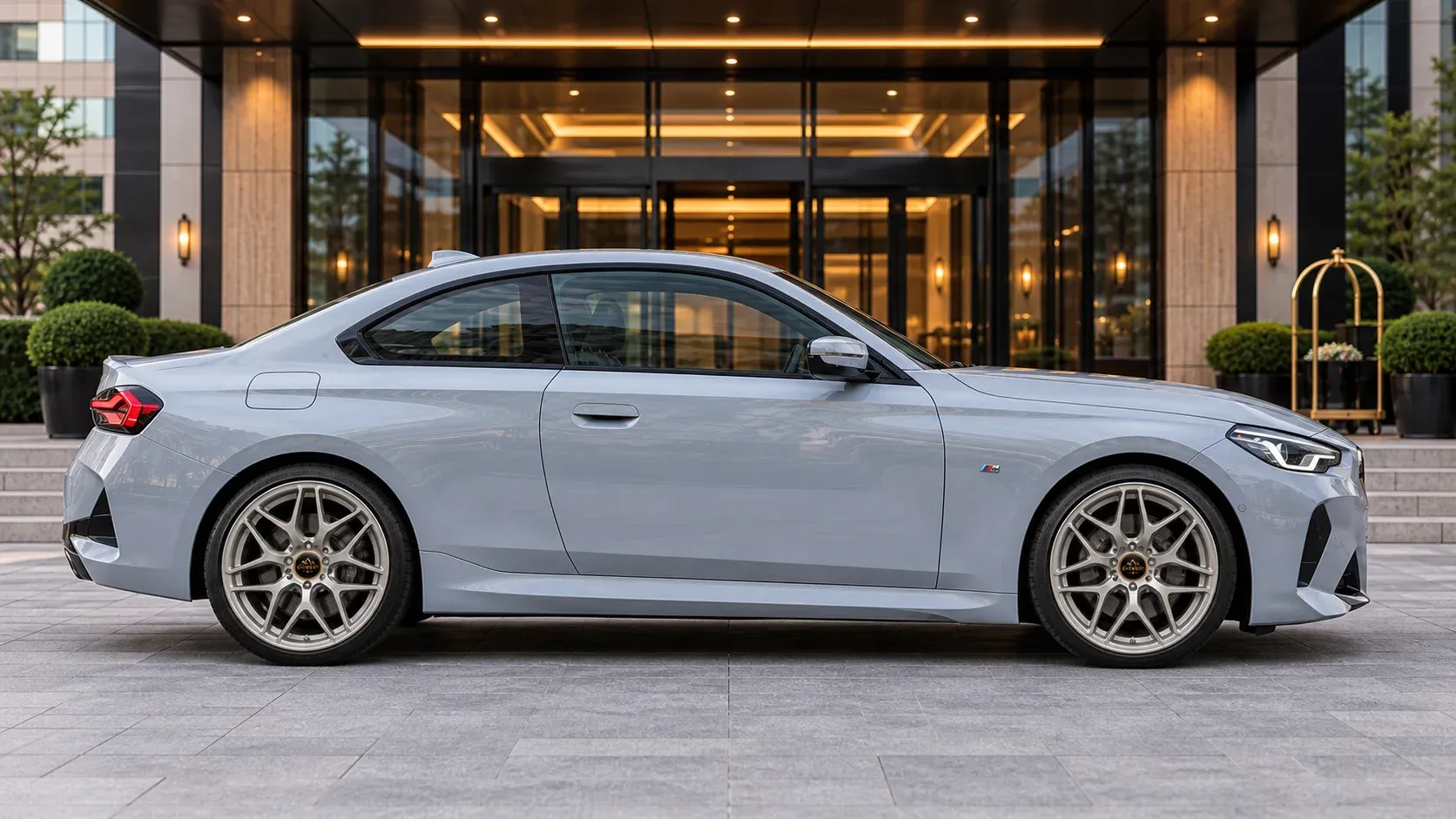 2022 BMW 2 Series with EW-P-MF-015 wheel, side profile view