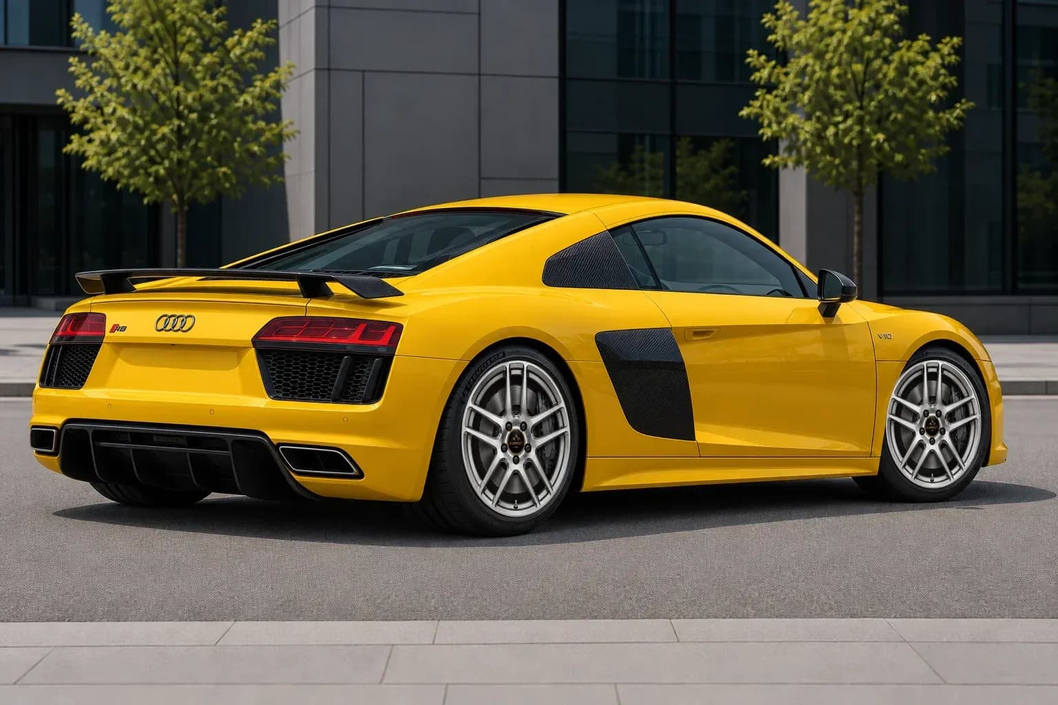 2017 Audi R8 with EW-P-MF-020 wheel, rear right 45 view