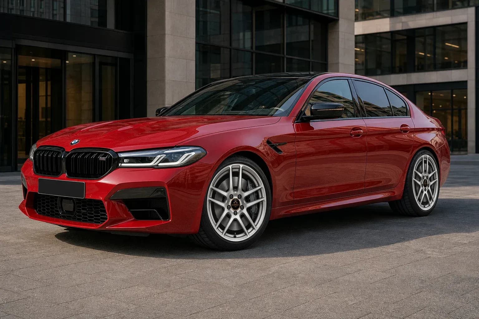 2020 BMW M5 with EW-P-MF-020 wheel, front right 45 view