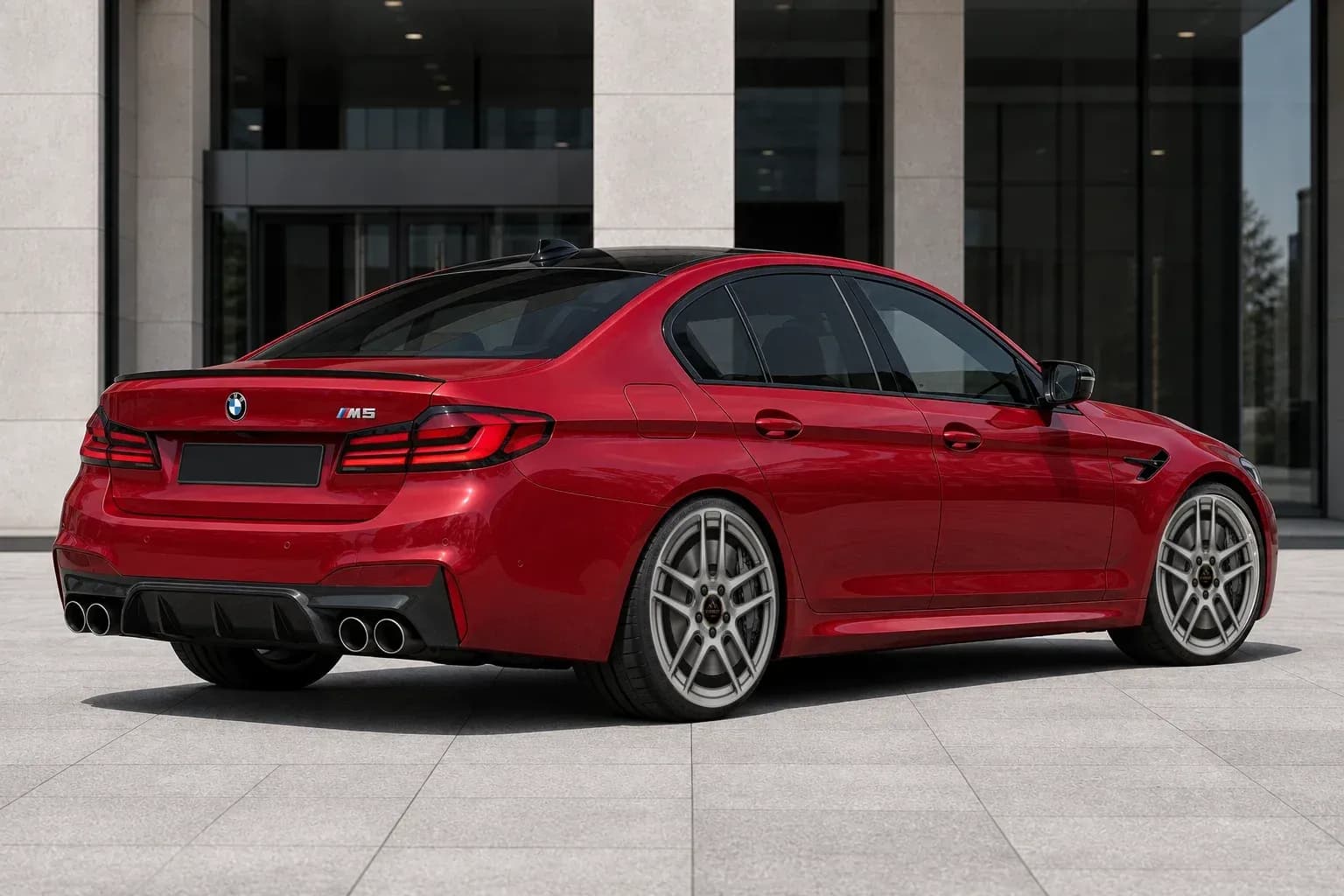 2020 BMW M5 with EW-P-MF-020 wheel, rear right 45 view