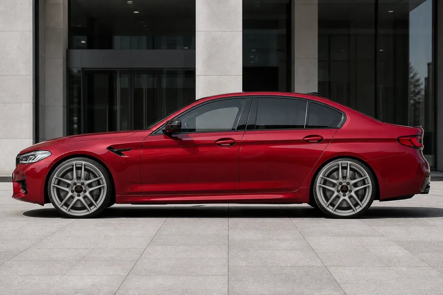 2020 BMW M5 with EW-P-MF-020 wheel, side profile view