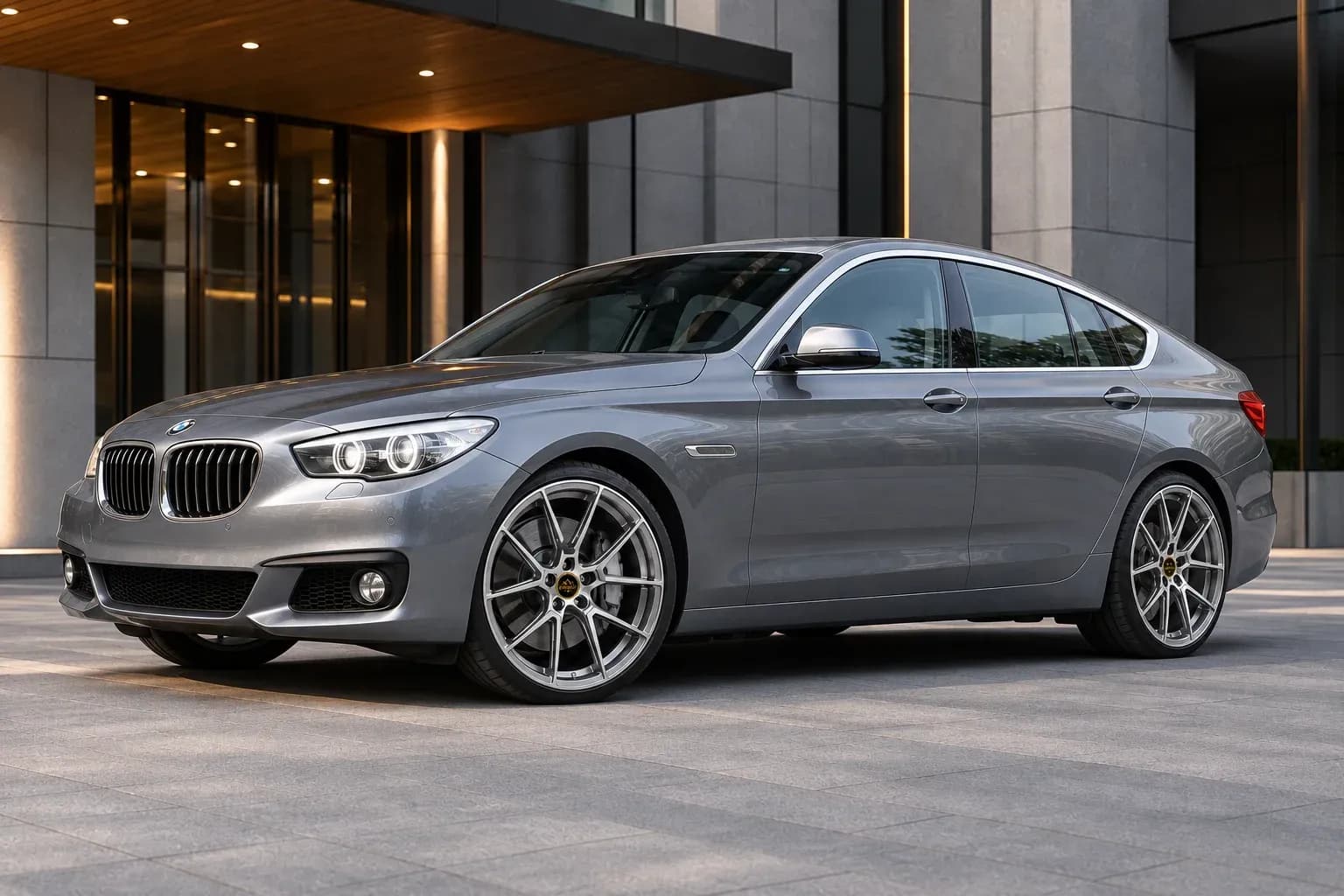 2010 BMW 5 Series Gran Turismo with EW-P-MF-021 wheel, front right 45 view