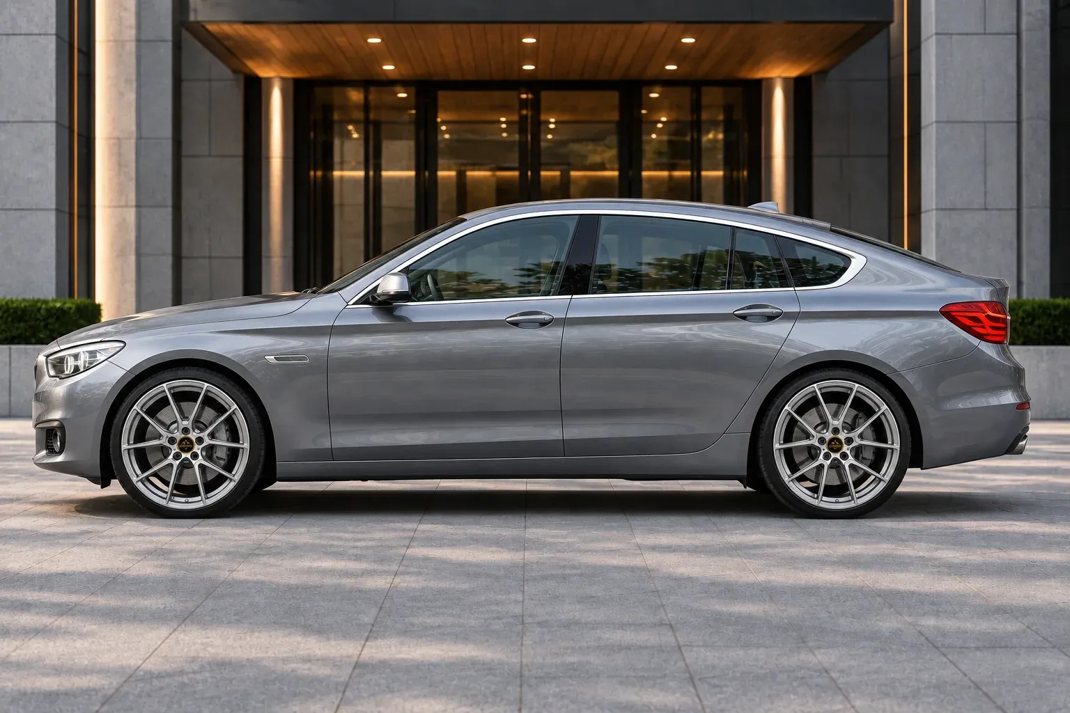 2010 BMW 5 Series Gran Turismo with EW-P-MF-021 wheel, side profile view