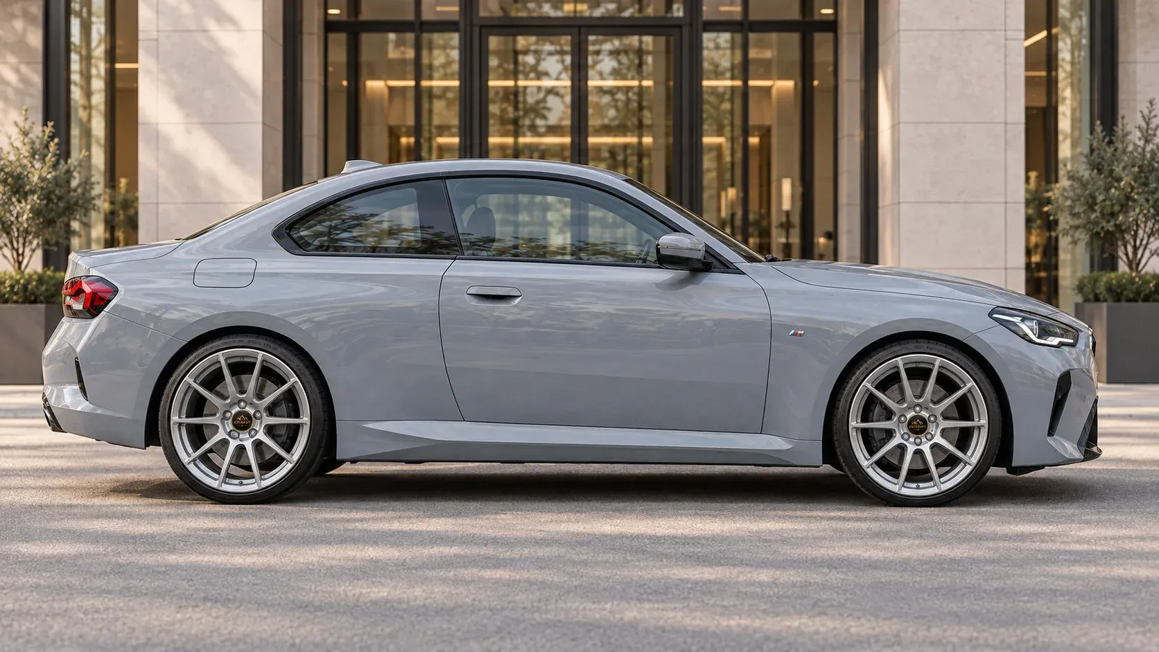 2022 BMW 2 Series with EW-P-MF-022 wheel, side profile view