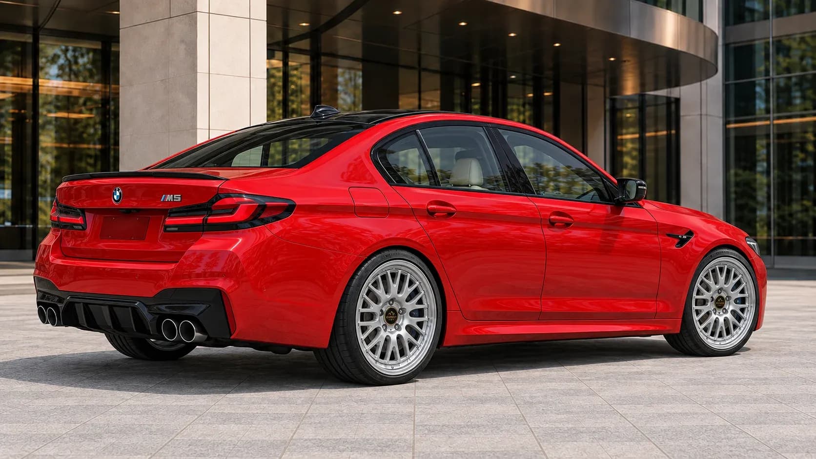 2021 BMW M5 with EW-P-MF-023 wheel, rear right 45 view