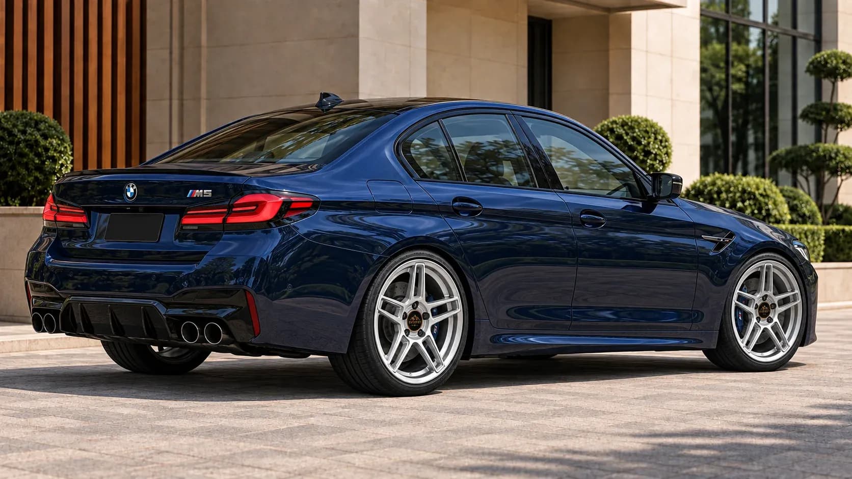2021 BMW M5 with EW-P-MF-024 wheel, rear right 45 view