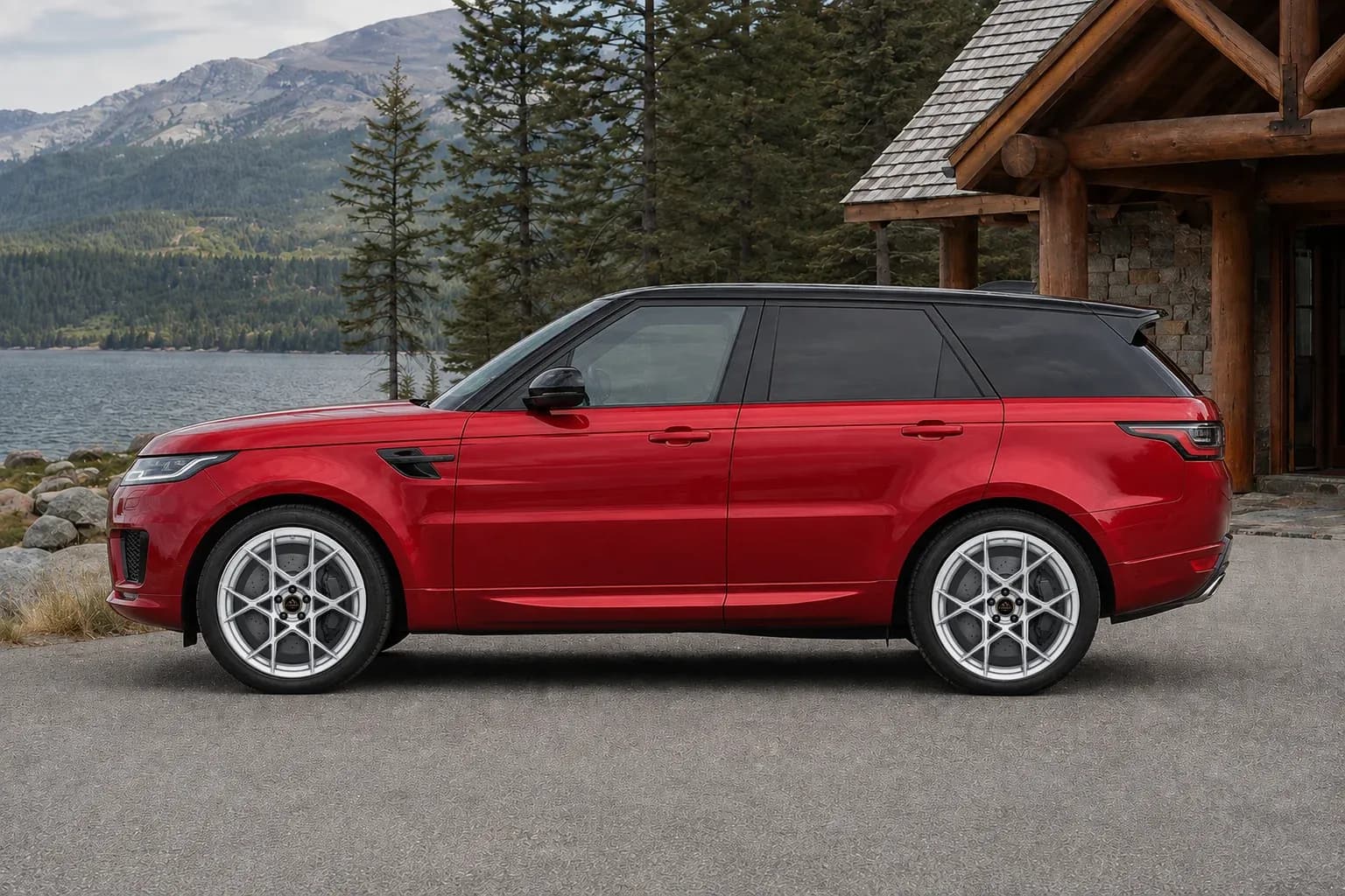 2018 Land Rover Range Rover Sport with EW-P-MF-026 wheel, side profile view