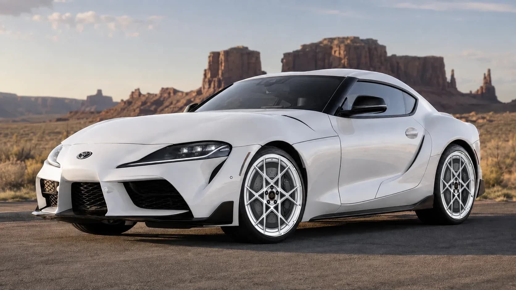 2020 Toyota Supra with EW-P-MF-026 wheel, front right 45 view