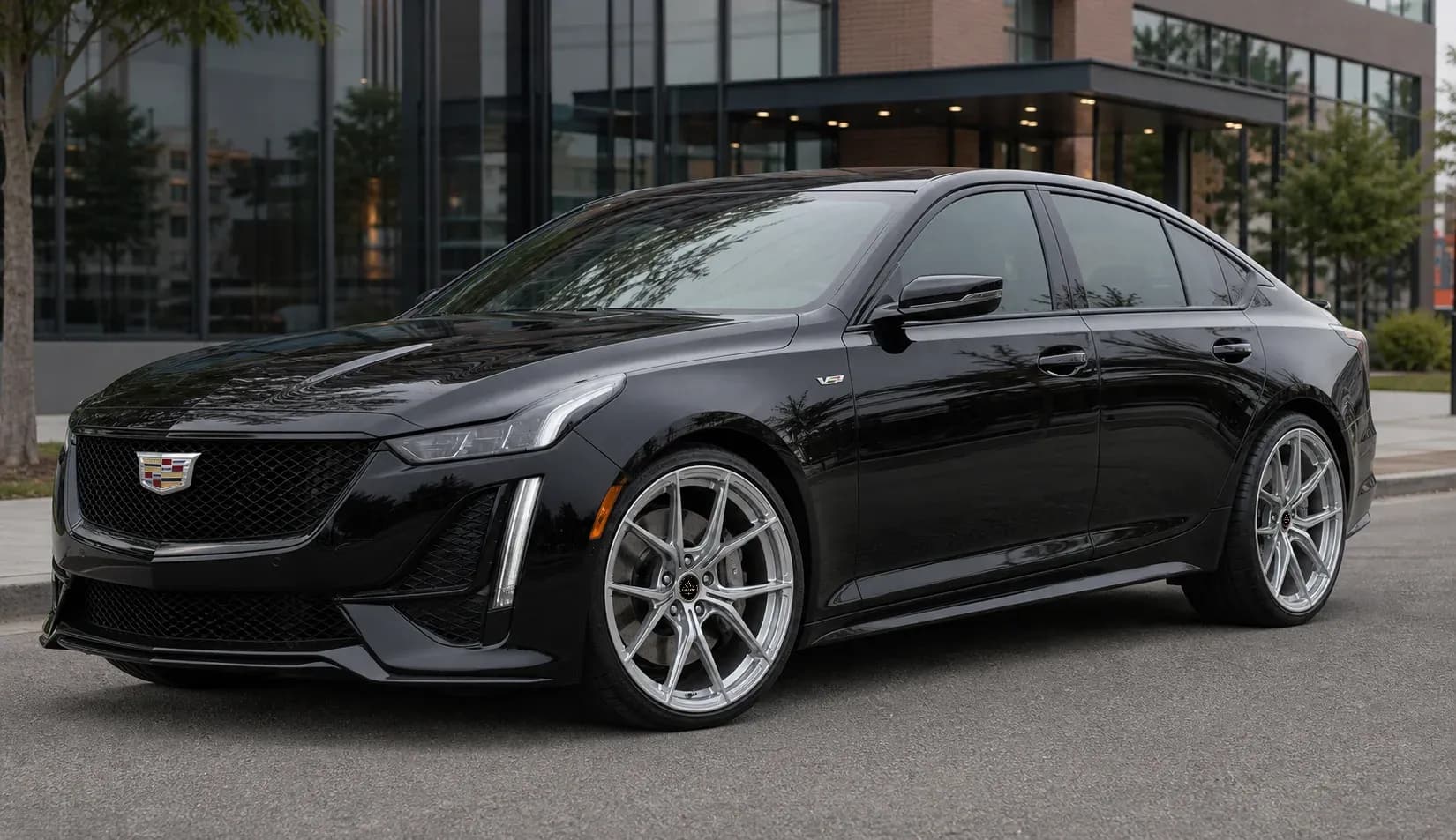 2020 Cadillac CT5-V with EW-P-MF-028 wheel, front right 45 view