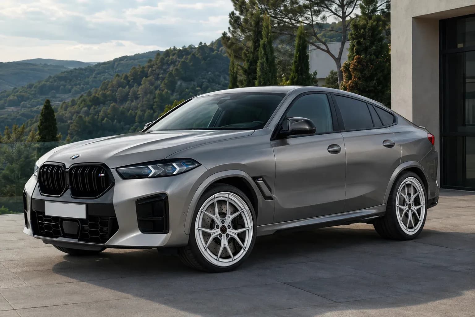 2020 BMW X6 with EW-P-MF-029 wheel, front right 45 view