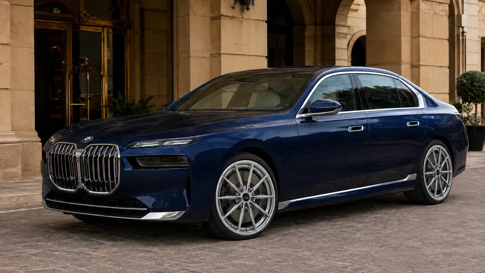 2023 BMW 7 Series with EW-P-MF-030 wheel, front right 45 view