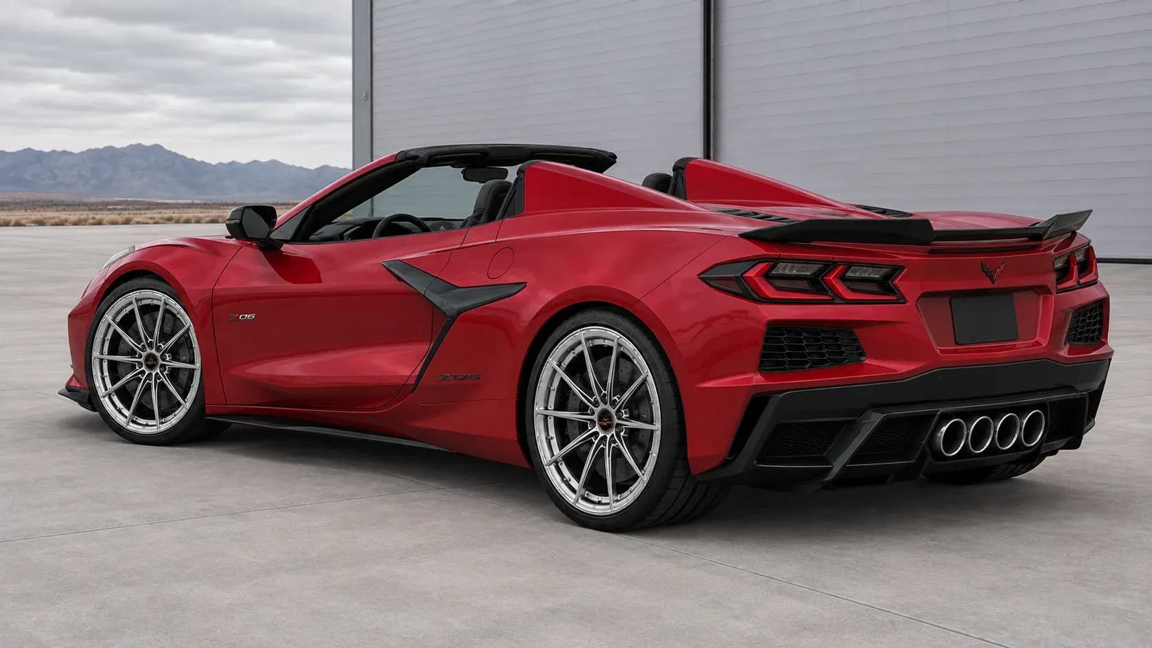 2023 Chevrolet Corvette with EW-P-MF-030 wheel, rear right 45 view