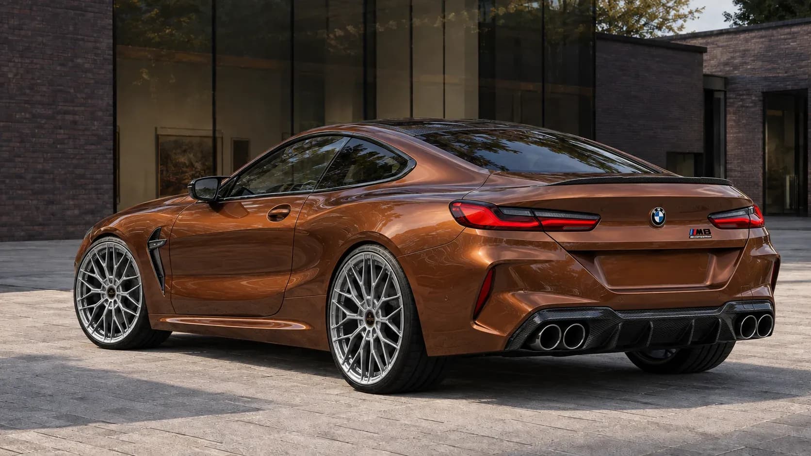 2020 BMW M8 with EW-P-MF-032 wheel, rear right 45 view