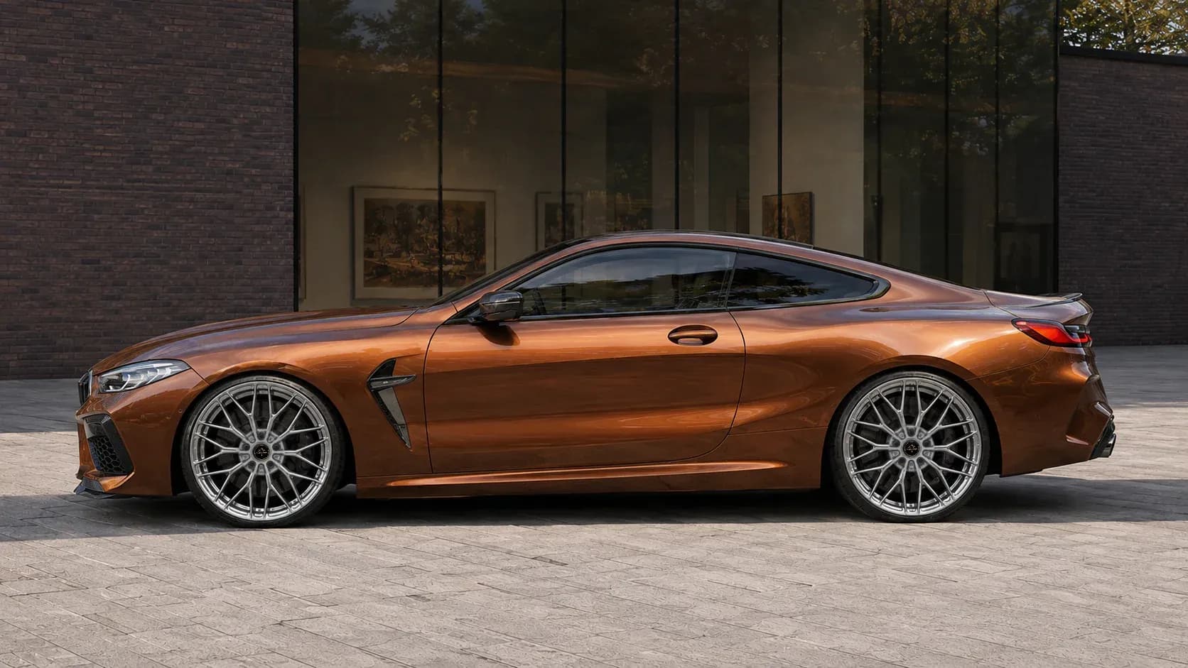 2020 BMW M8 with EW-P-MF-032 wheel, side profile view