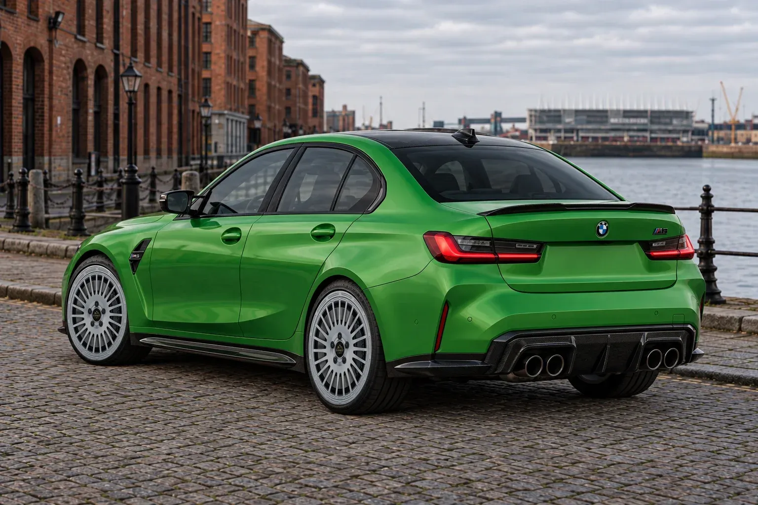 2025 BMW M3 with EW-P-MF-033 wheel, rear right 45 view