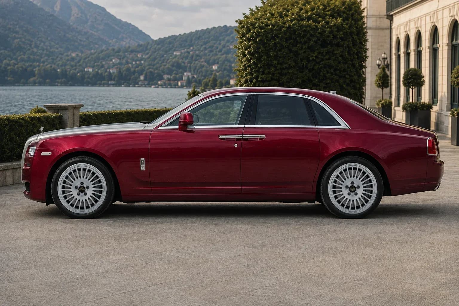 2014 Rolls-Royce Ghost with EW-P-MF-033 wheel, side profile view