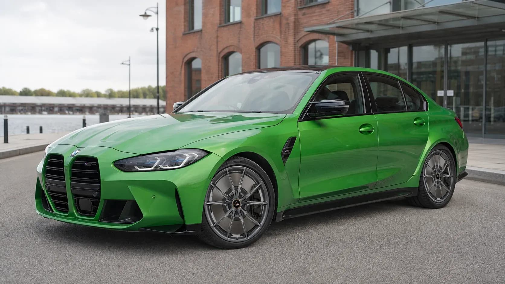 2021 BMW M3 with EW-P-MF-034 wheel, front right 45 view