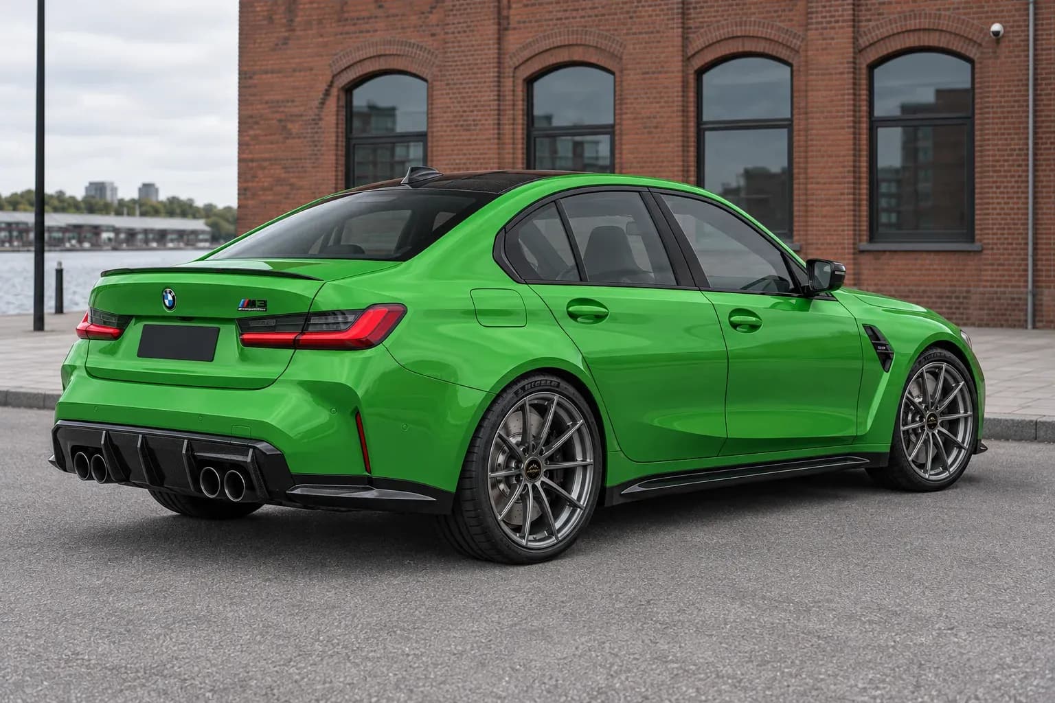 2021 BMW M3 with EW-P-MF-034 wheel, rear right 45 view