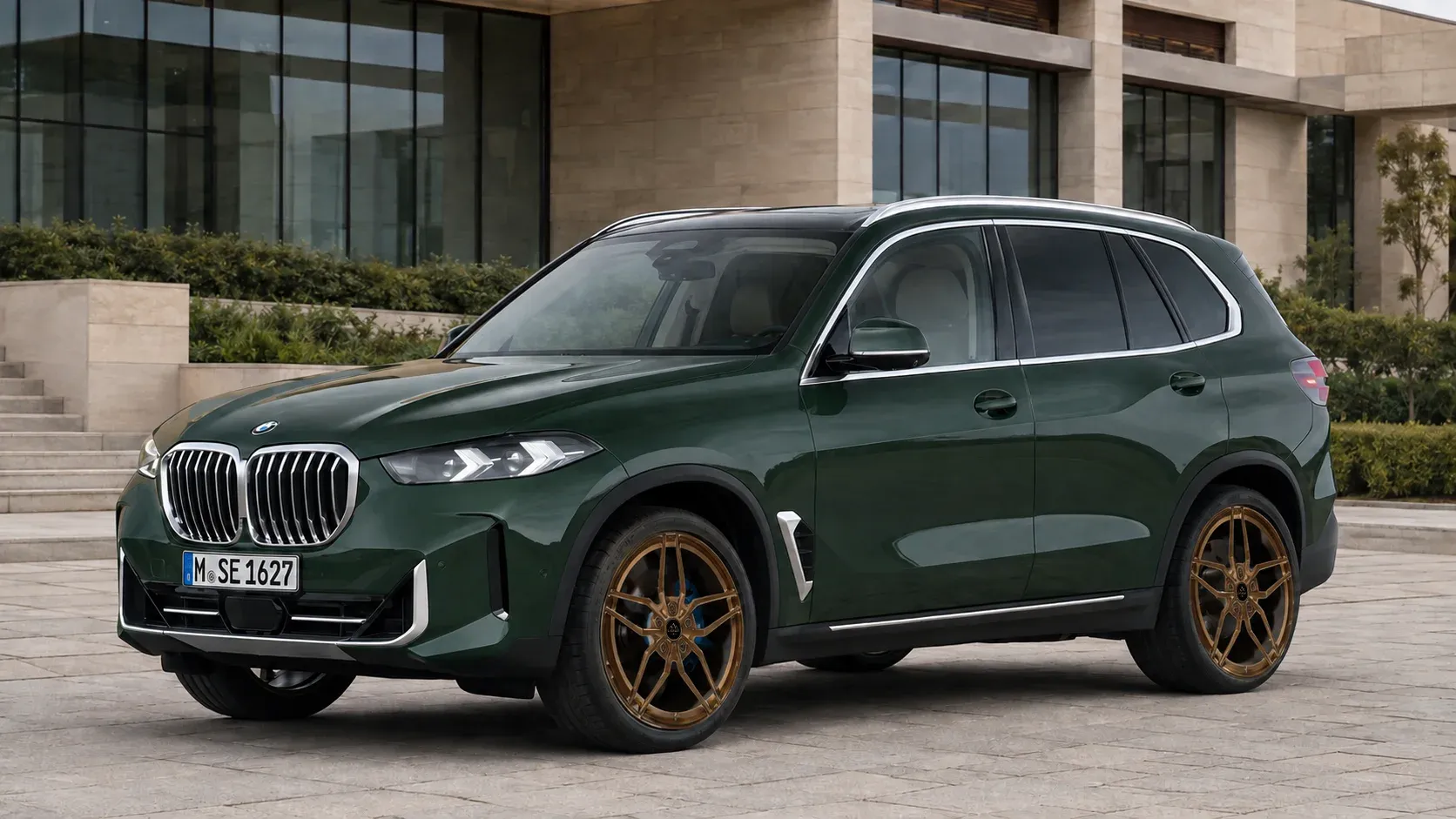 2024 BMW X5 with EW-P-MF-035 wheel, front right 45 view