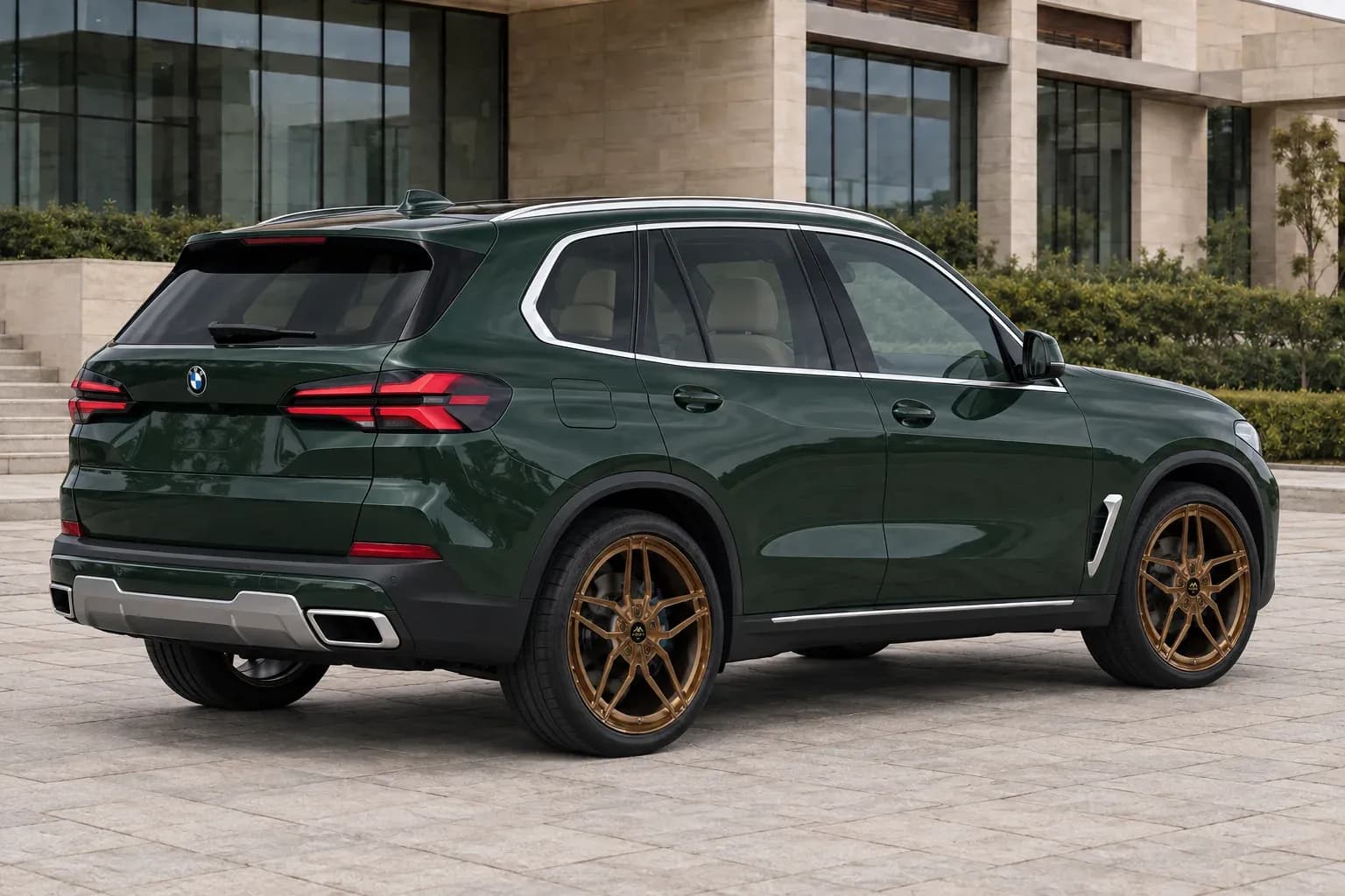 2024 BMW X5 with EW-P-MF-035 wheel, rear right 45 view
