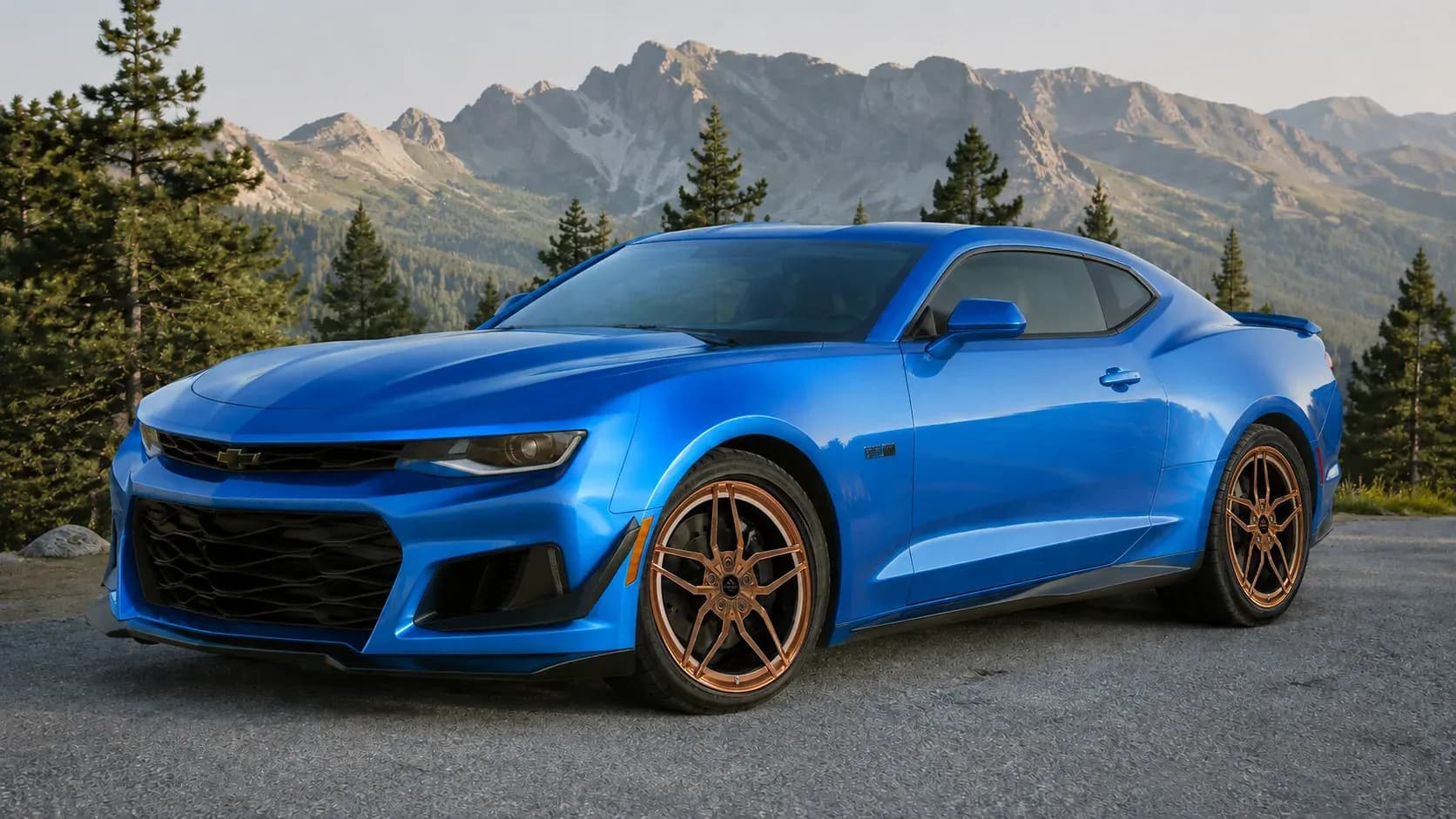 2017 Chevrolet Camaro with EW-P-MF-035 wheel, front right 45 view