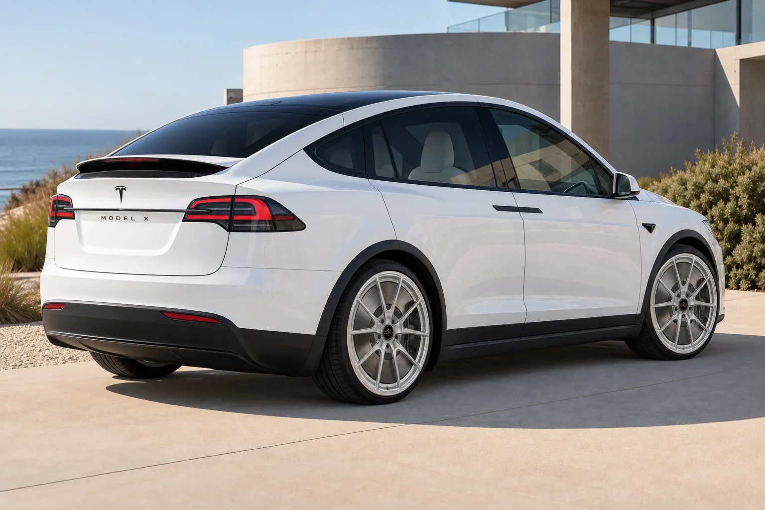 2021 Tesla Model X with EW-P-MF-036 wheel, rear right 45 view