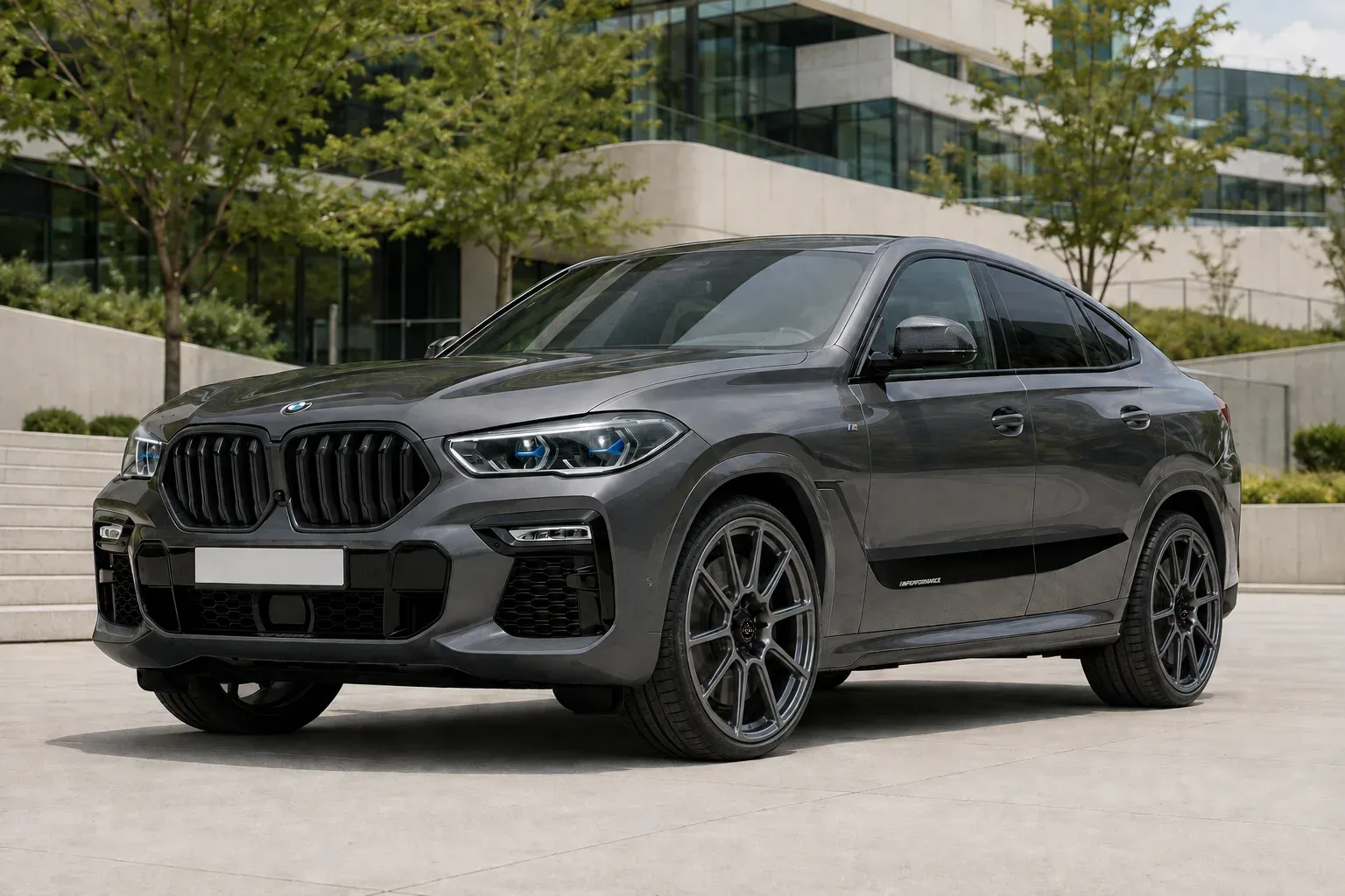 2020 BMW X6 with EW-P-MF-037 wheel, front right 45 view
