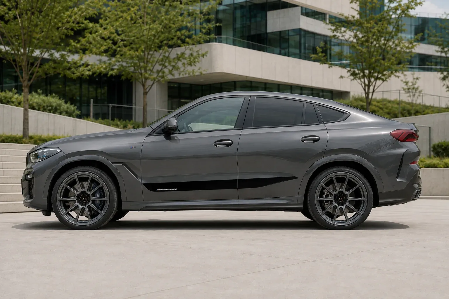 2020 BMW X6 with EW-P-MF-037 wheel, side profile view