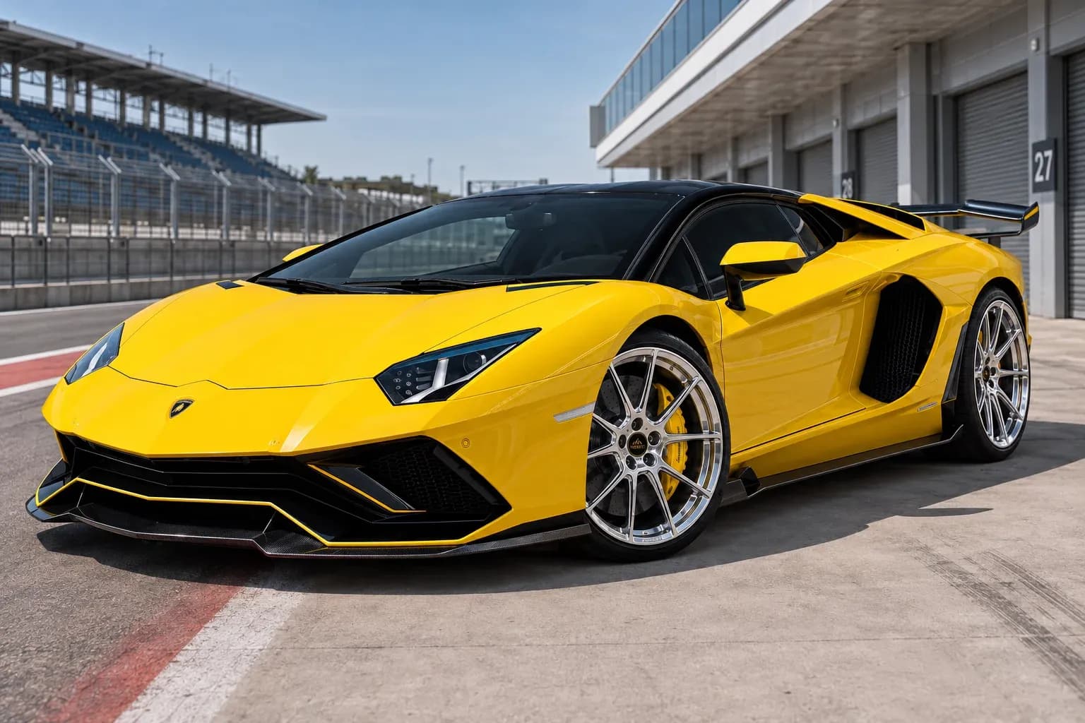 2019 Lamborghini Aventador with EW-P-MF-039 wheel, front right 45 view