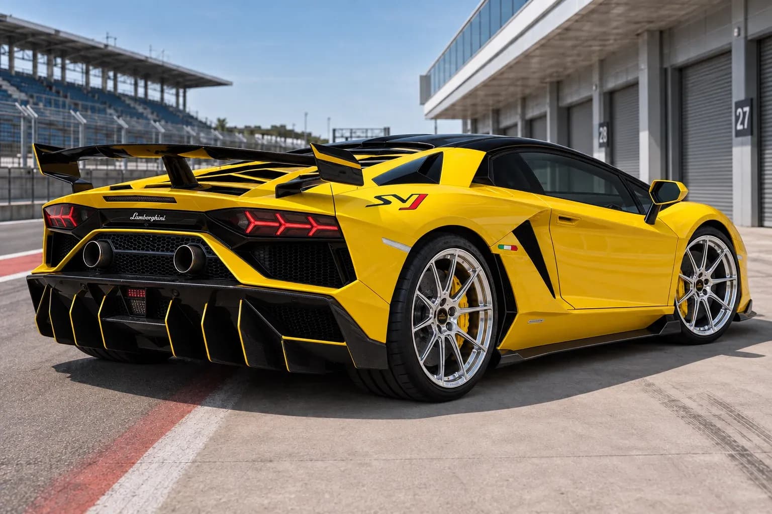 2019 Lamborghini Aventador with EW-P-MF-039 wheel, rear right 45 view