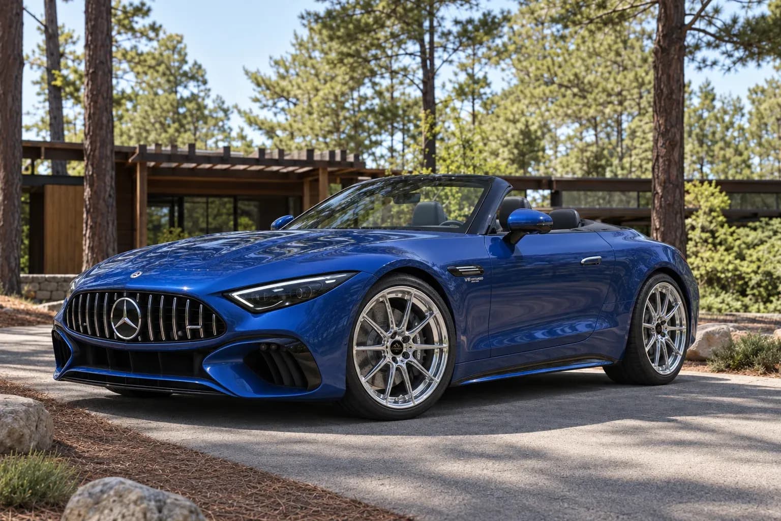 2022 Mercedes-Benz SL-Class AMG with EW-P-MF-039 wheel, front right 45 view